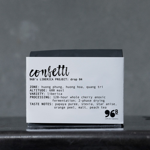 Confetti from 96B Coffee