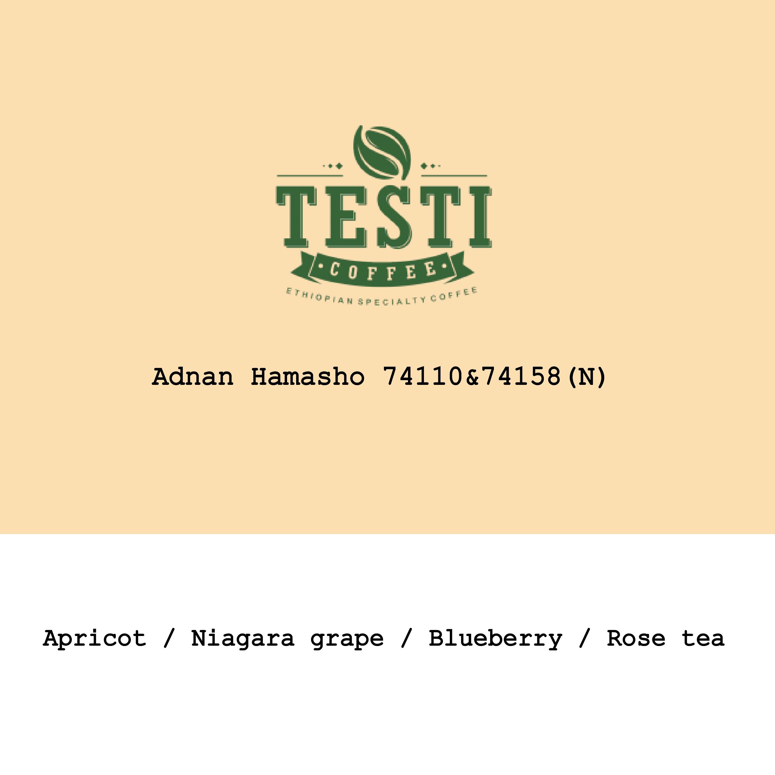 Ethiopia Adnan Hamasho 74110 & 74158 Natural from Goût and Co