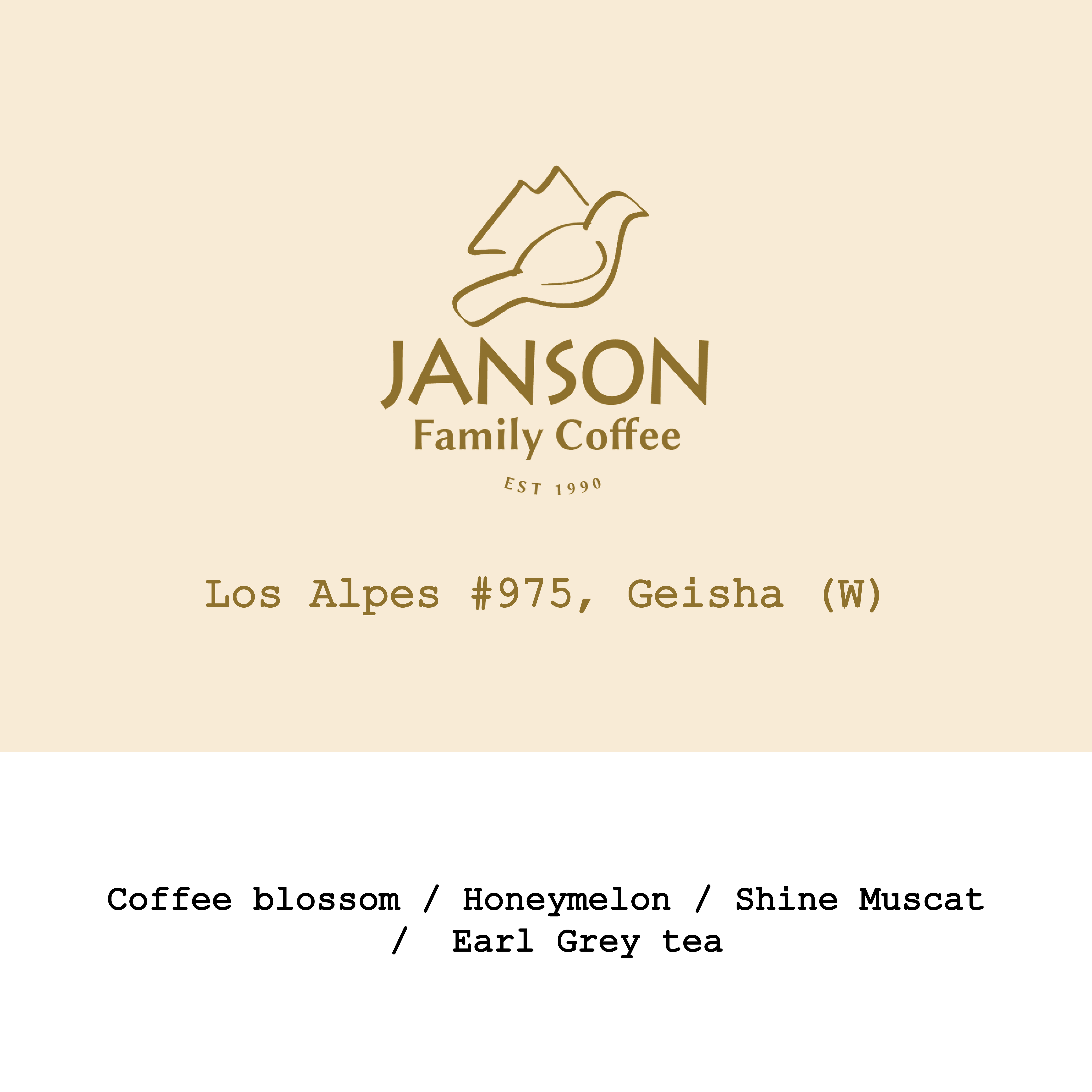 Janson Family Coffee Los Alpes Geisha Classic Washed #975 from Goût and Co