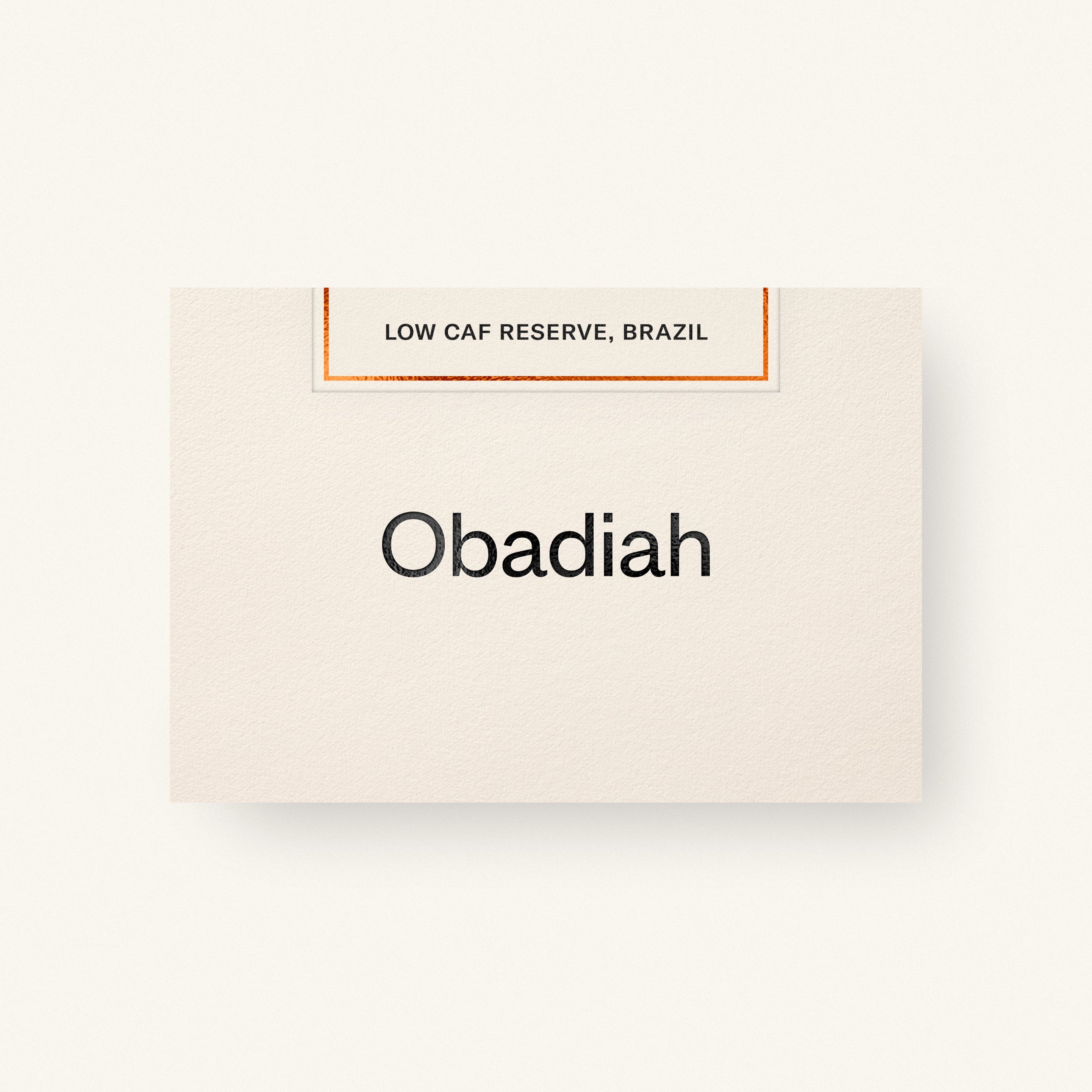 Low Caf Reserve from Obadiah Coffee