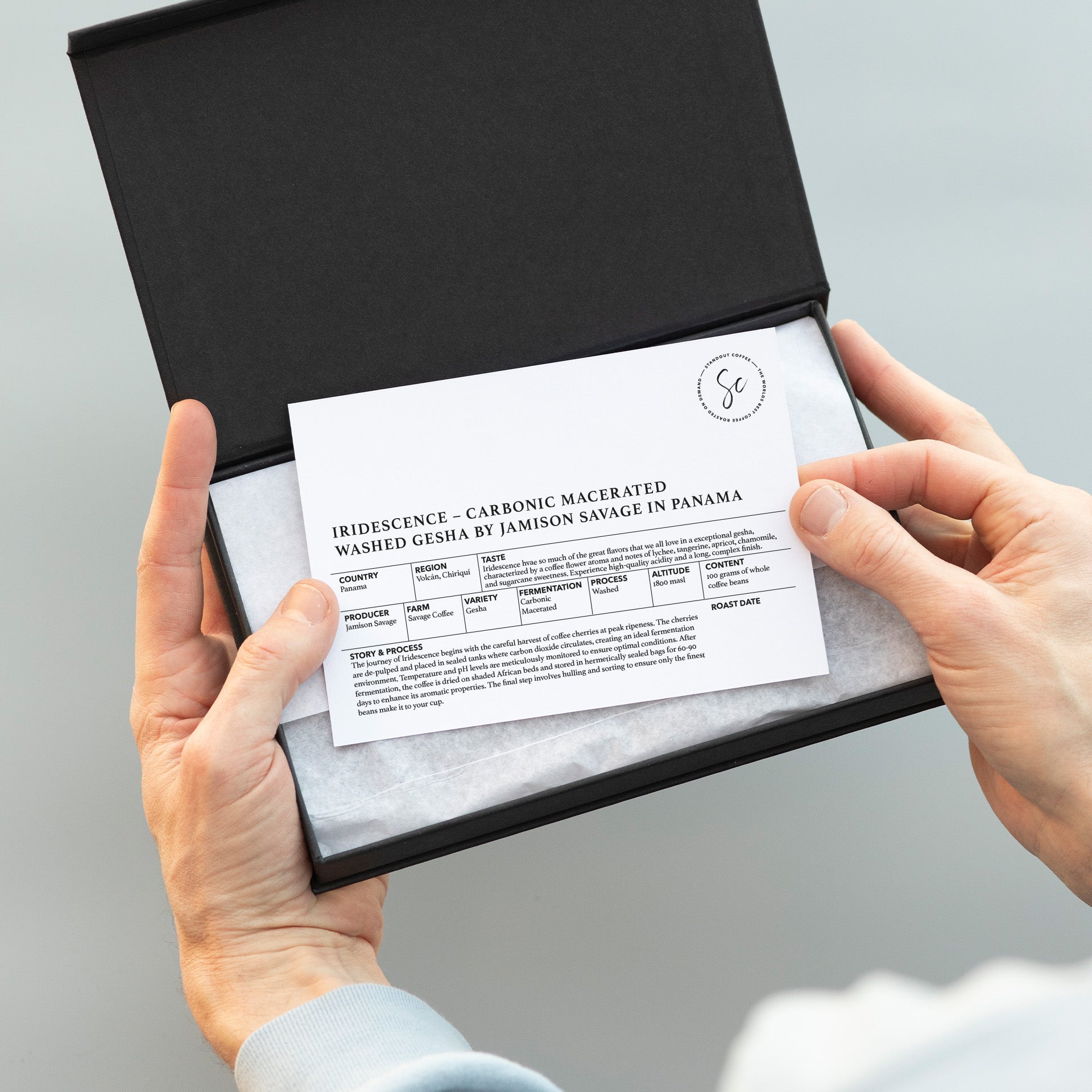 Iridescence – Carbonic Macerated Washed Gesha by Jamison Savage from Standout Coffee AB