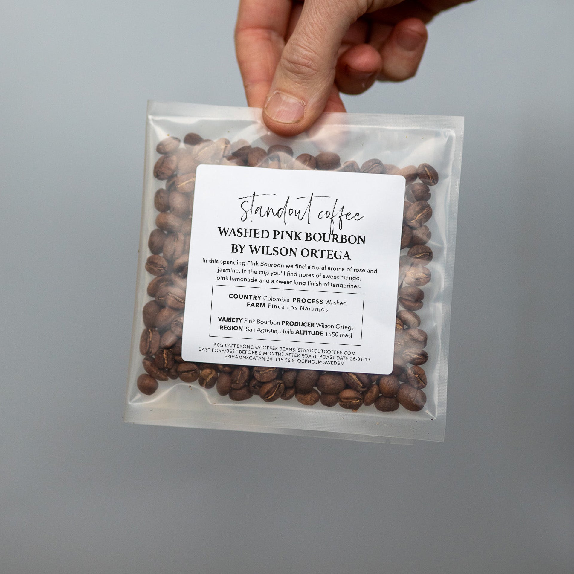Wilson Ortega Washed Pink Bourbon, Huila Colombia from Standout Coffee AB